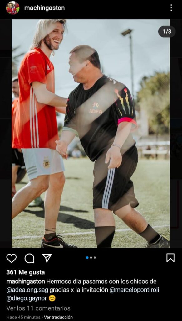Fútbol inclusivo: Gastón Machín y Pontiroli jugaron un partido con ADEA 1 Fútbol inclusivo: gastón machín y pontiroli jugaron un partido con adea