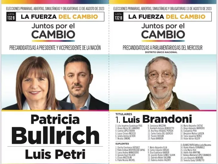 Así son las boletas oficiales de juntos por el cambio y unión por la patria