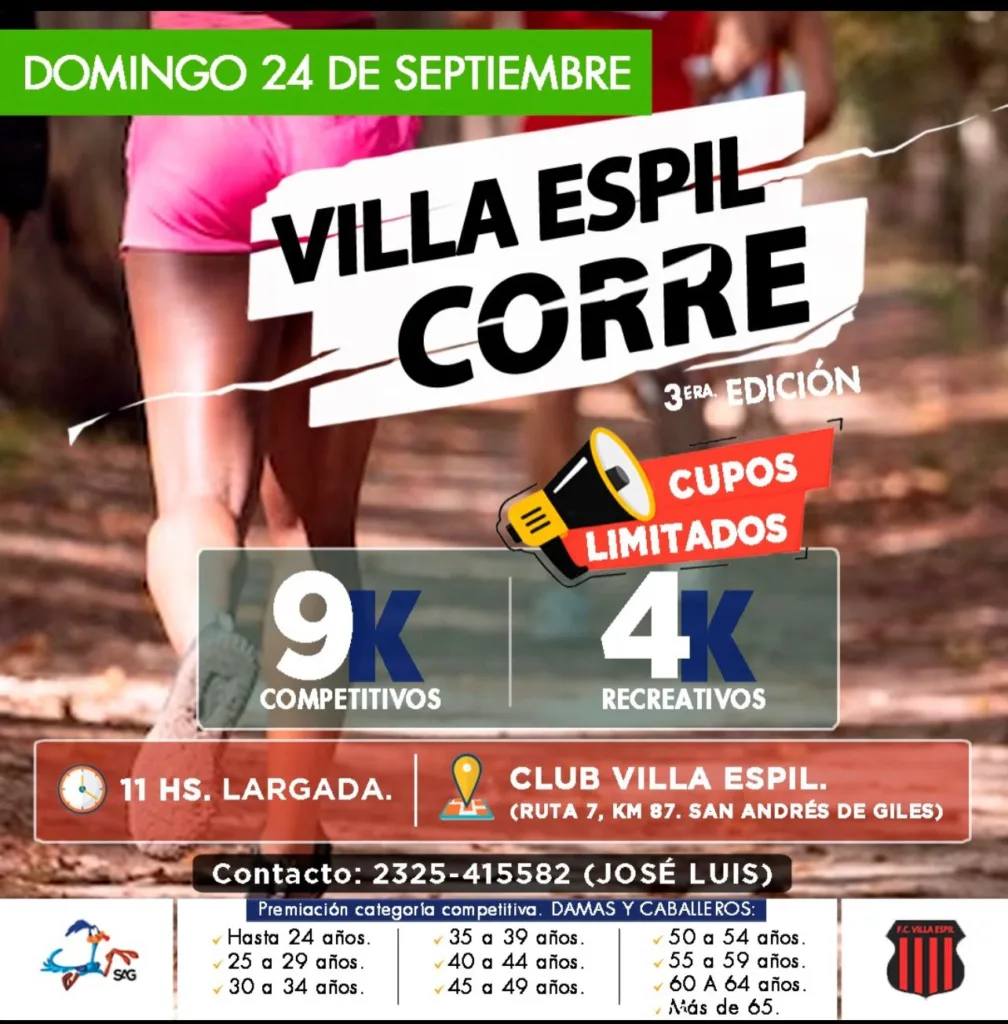 Este domingo se realizará Villa Espil Corre 1 Este domingo se realizará villa espil corre