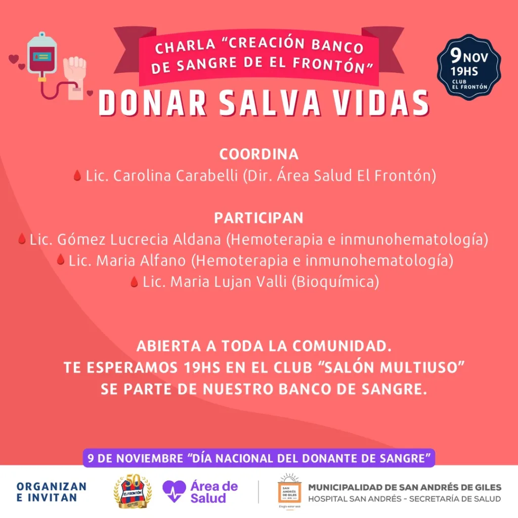 Donar salva vidas: la importante campaña del club El Frontón 1 Donar salva vidas: la importante campaña del club el frontón
