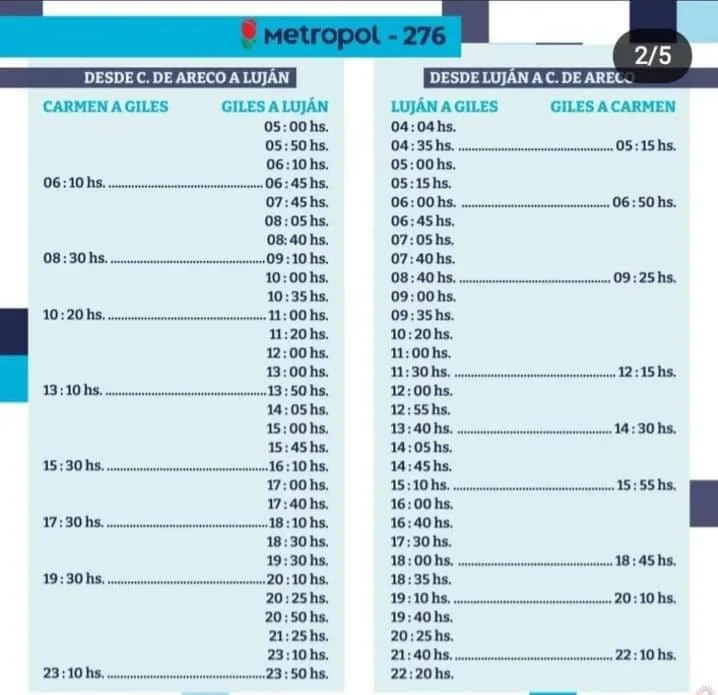 Se normalizan los horarios de la linea 276