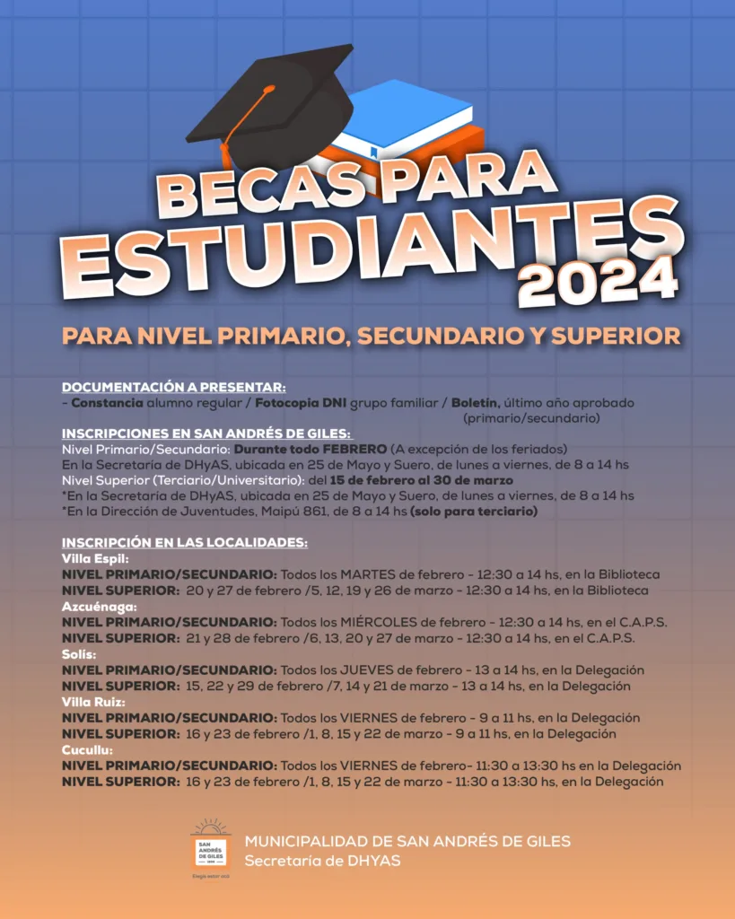Becas para estudiantes: la municipalidad abre la convocatoria para el 2024
