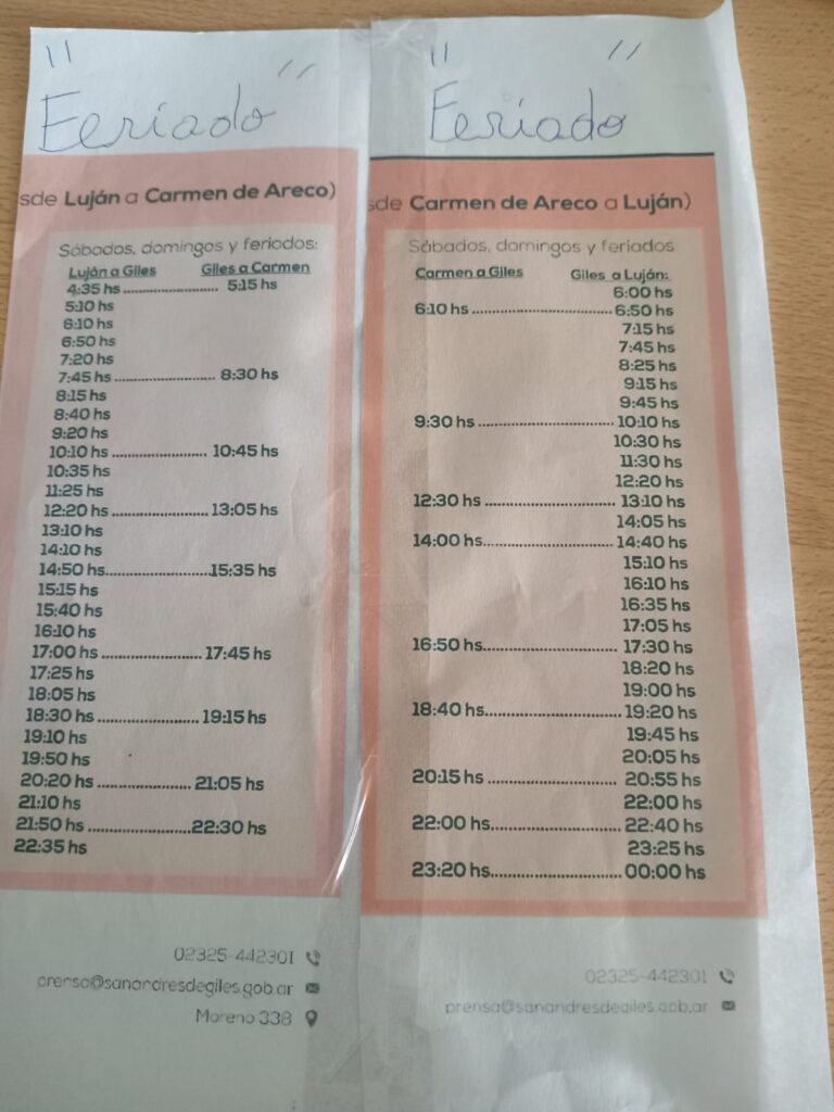 Linea 276: los horarios durante el feriado 2