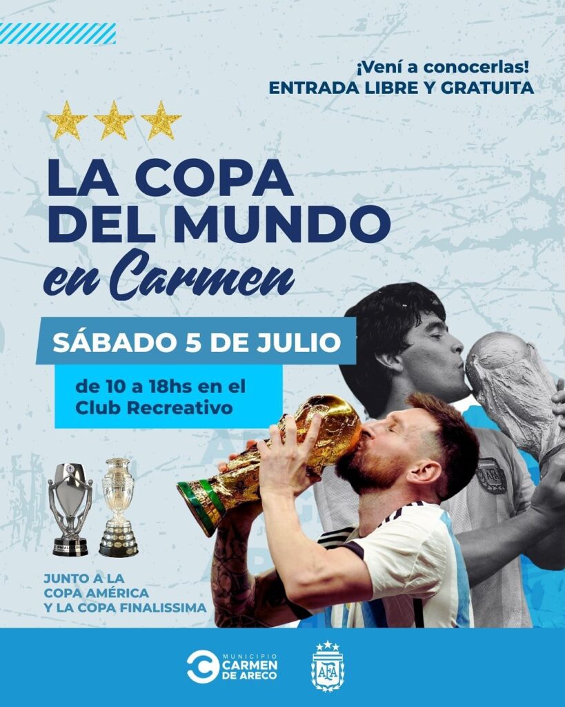 Las copas de la selección llegan a carmen de areco este fin de semana