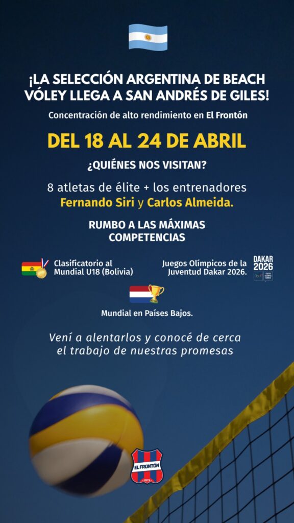 El frontón recibe a la selección argentina de beach vóley sub-18